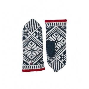 NEW HESTRA women's nordic wool mitten in blue/offwhite